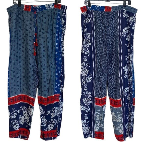 Johnny Was Set Rare NWT Blue Red Print Cupra Esme Kimono & Aurelia Pants Sz XL - Picture 11 of 16